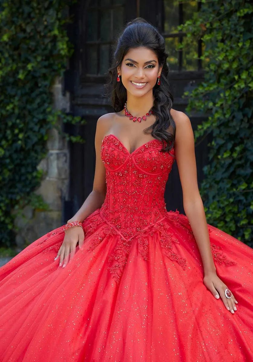 Vizcaya by Morilee Tulle Beaded Quince Dress 89451 sold by Terry costa product image thumbnail 4