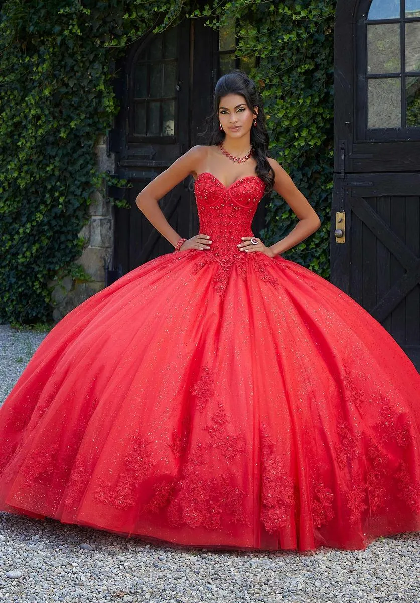 Vizcaya by Morilee Tulle Beaded Quince Dress 89451 sold by Terry costa