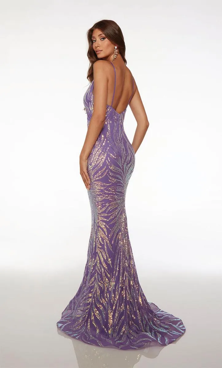 Alyce Paris V-Neck Sequin Prom Dress 61660 sold by Terry costa product image thumbnail 2