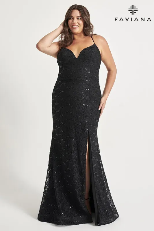 Faviana Lace Plus Size Prom Dress 9546 sold by Terry costa