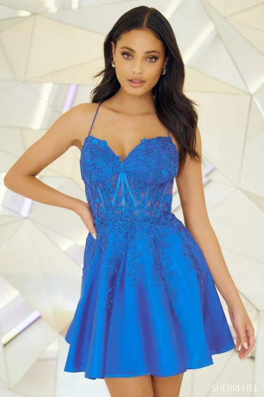 Sherri Hill Lace Corset A-Line Homecoming Dress 55655 sold by Terry costa