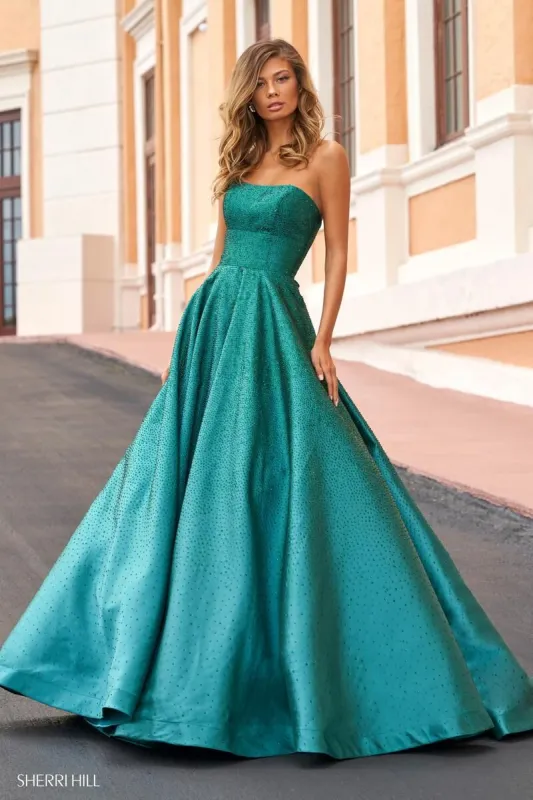 Sherri Hill Strapless Lace-up Ball Gown 54325 sold by Terry costa