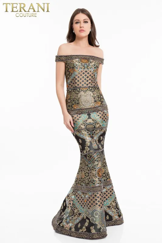 Terani Evenings Dress 1821E7164 made by Terry costa