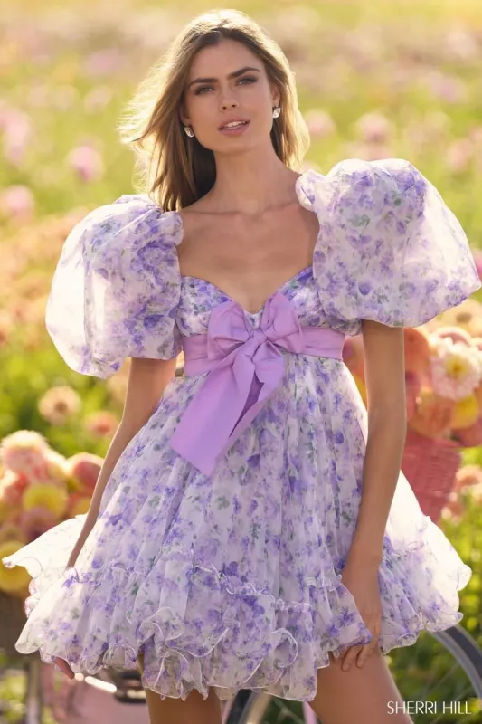 Sherri Hill Floral Baby Doll Prom Dress 56383 sold by Terry costa