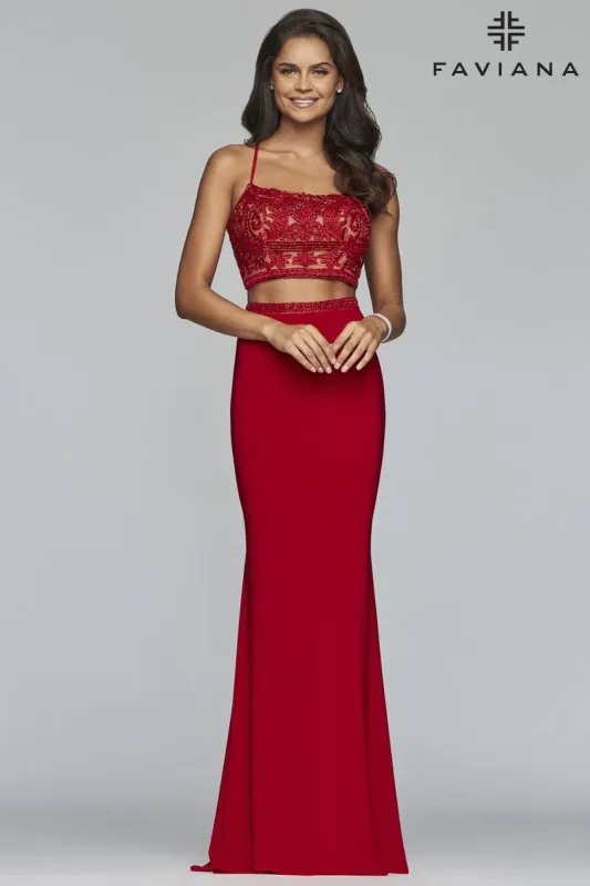 Faviana Glamour Dress S10272 sold by Terry costa