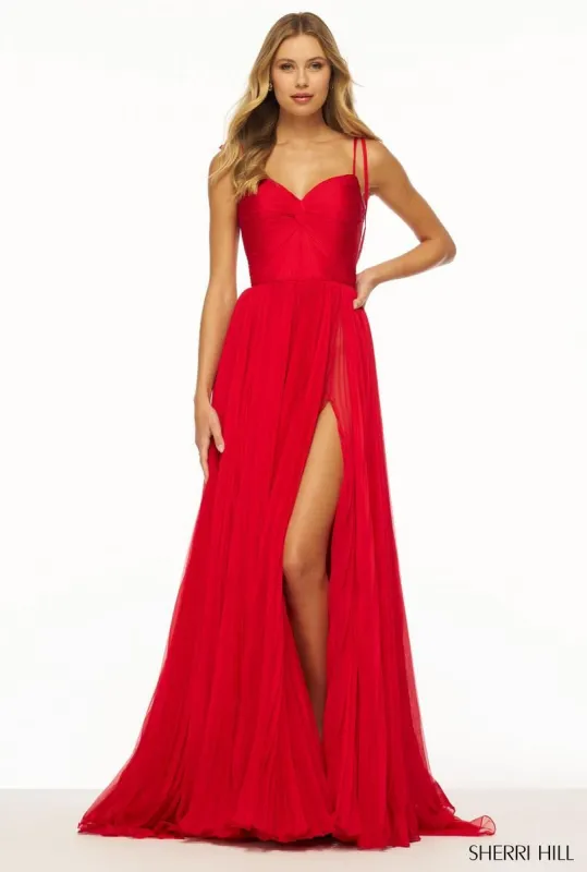 Sherri Hill Ruched Chiffon A-Line Prom Dress 56267 sold by Terry costa