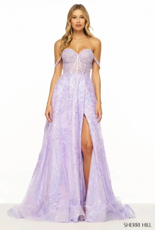 Sherri Hill Lace Corset A-Line Prom Dress 56261 sold by Terry costa