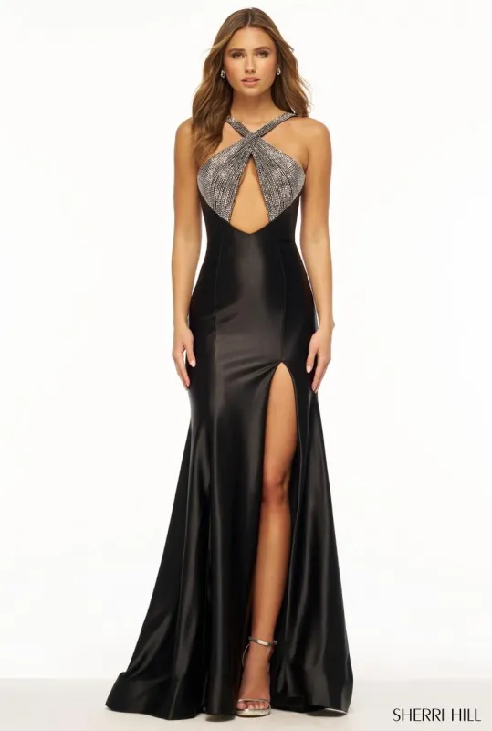 Sherri Hill Halter Cut-Out Prom Dress 56210 sold by Terry costa