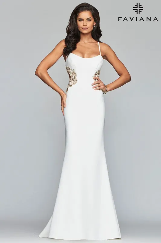 Faviana Glamour Dress S10302 sold by Terry costa