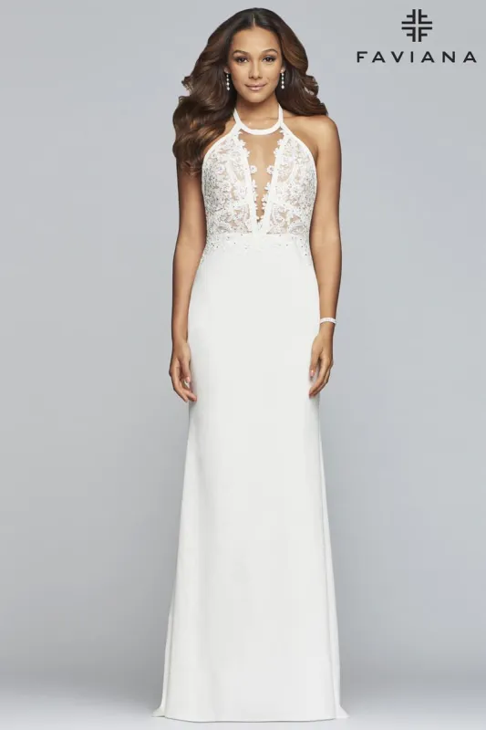 Faviana Glamour Dress S10296 sold by Terry costa