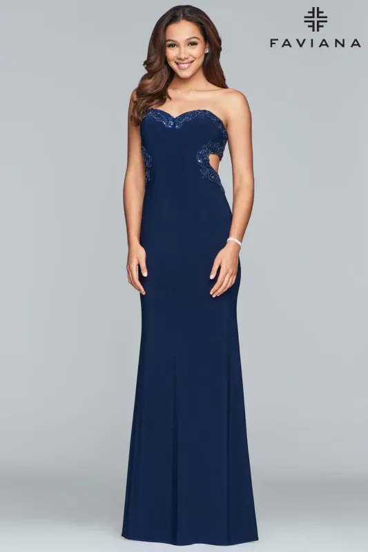 Faviana Glamour Dress S10271 sold by Terry costa