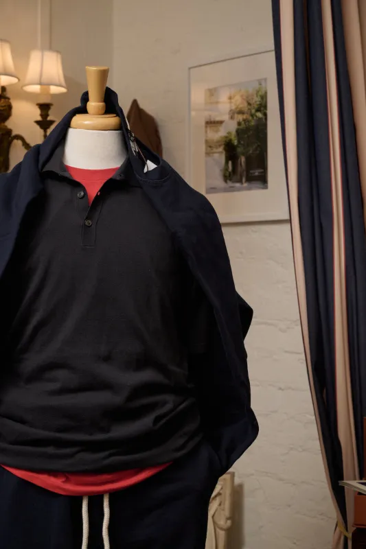 Cotton Fine Gauge Short Sleeves Knitted Polo sold by Ghiaia Cashmere