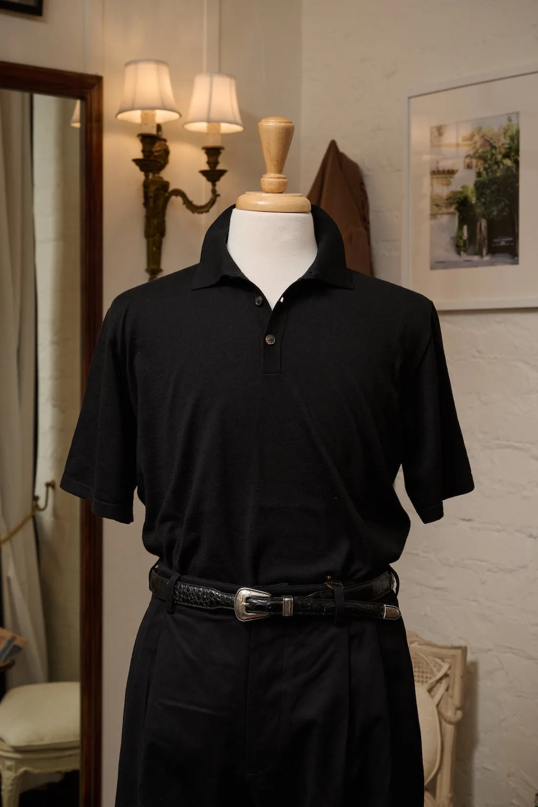 Cotton Fine Gauge Short Sleeves Knitted Polo sold by Ghiaia Cashmere product image thumbnail 2