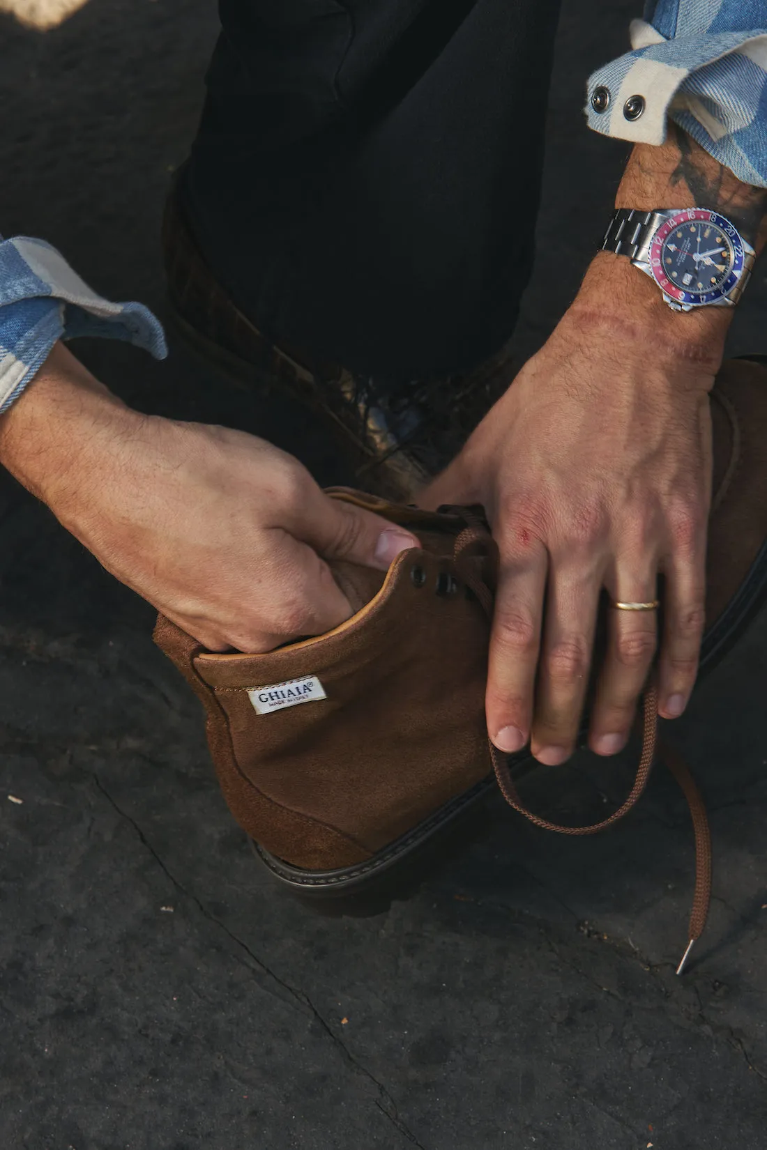 Combat Suede Hiking Boots sold by Ghiaia Cashmere product image thumbnail 5