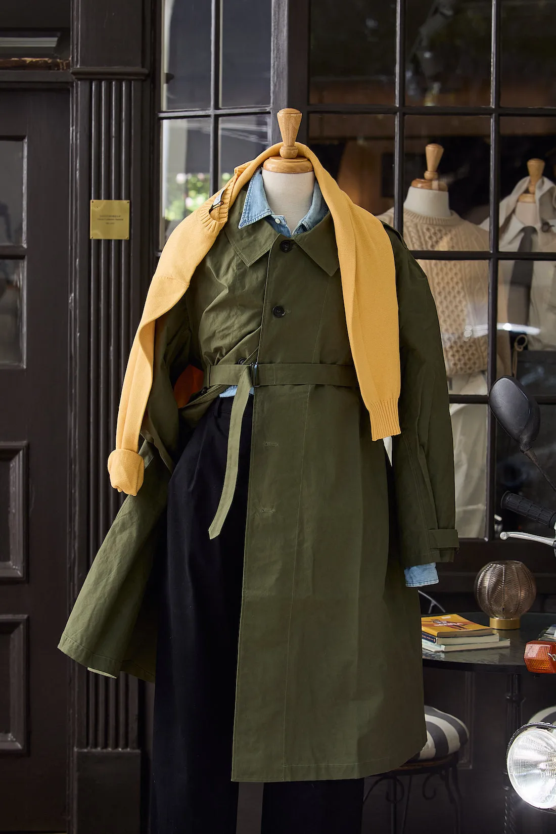 Waxed Cotton-Canvas Belted Trench Coat sold by Ghiaia Cashmere product image thumbnail 4