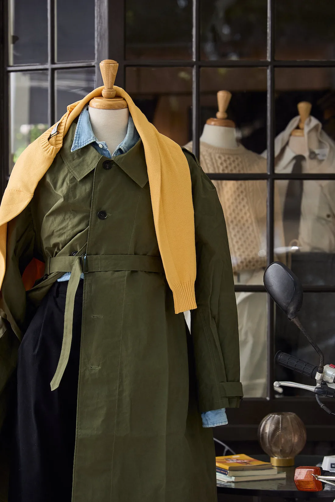 Waxed Cotton-Canvas Belted Trench Coat sold by Ghiaia Cashmere product image thumbnail 5