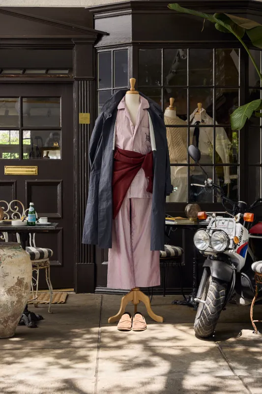 Waxed Cotton-Canvas Belted Trench Coat sold by Ghiaia Cashmere