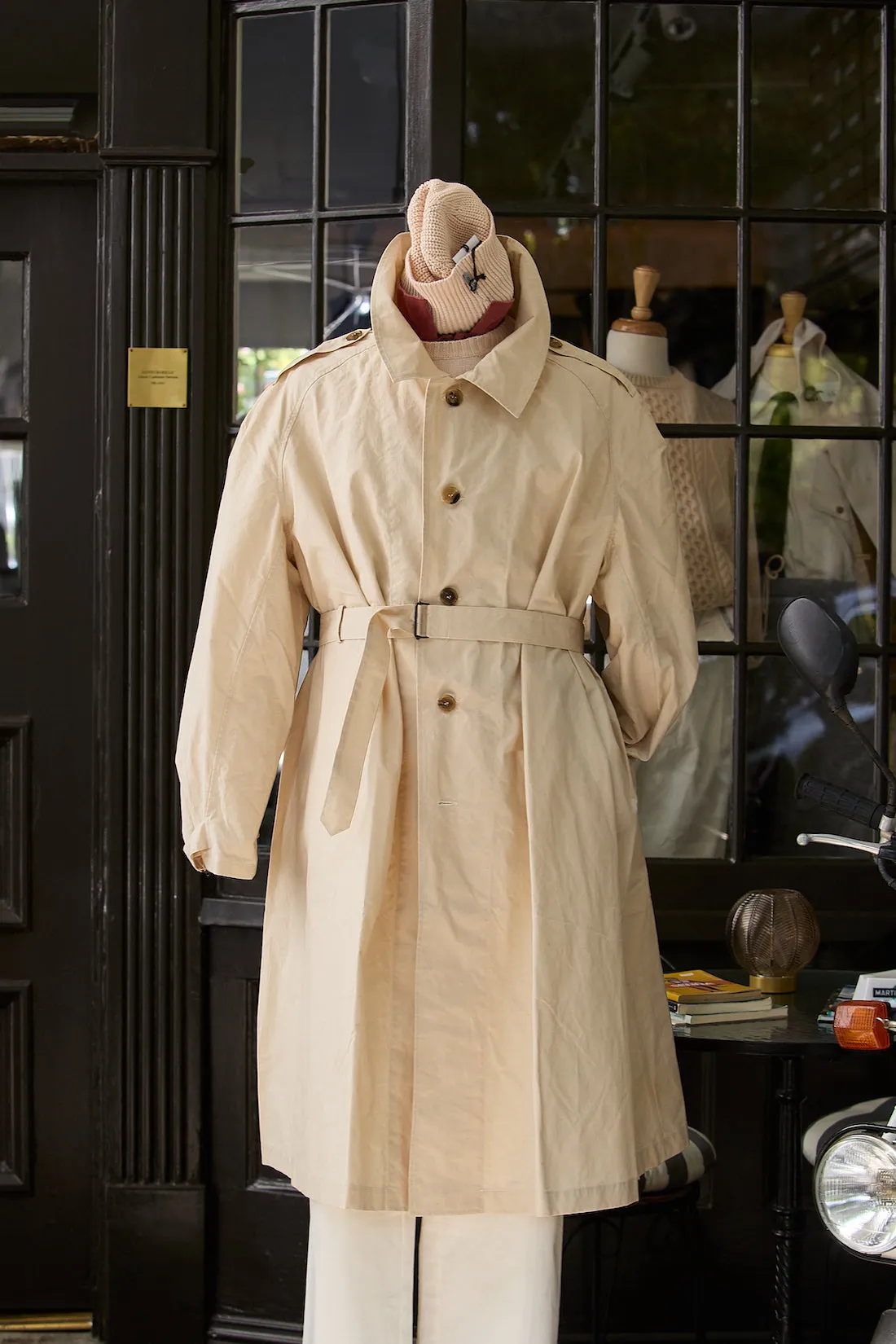 Waxed Cotton-Canvas Belted Trench Coat sold by Ghiaia Cashmere product image thumbnail 5