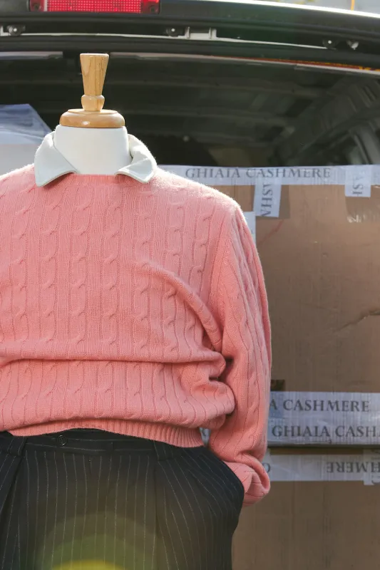 Cashmere Cable Crewneck made by Ghiaia Cashmere