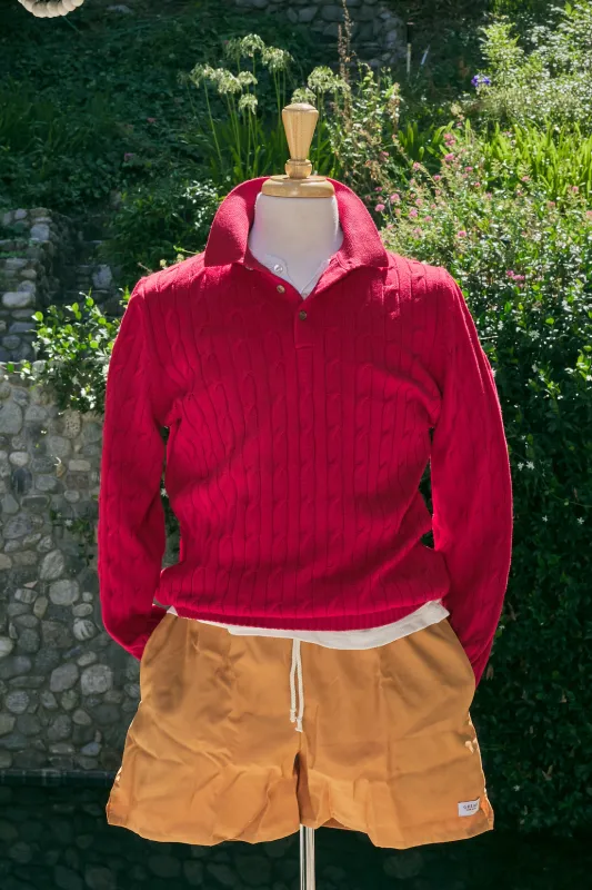 Cotton Cable Knitted Polo sold by Ghiaia Cashmere