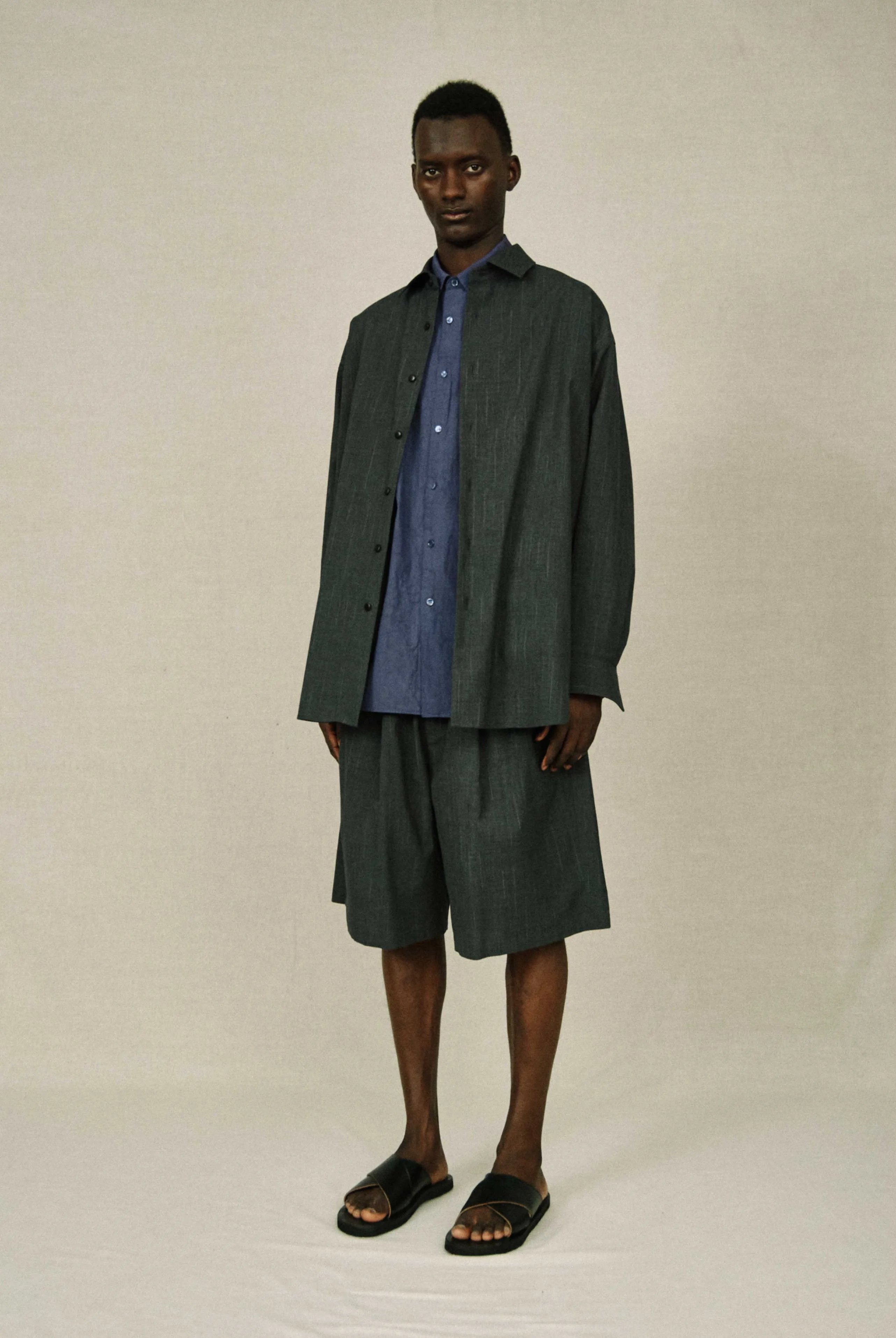 DOUBLE PLEATED WIDE EASY SHORTS sold by Yoko Sakamoto product image thumbnail 2