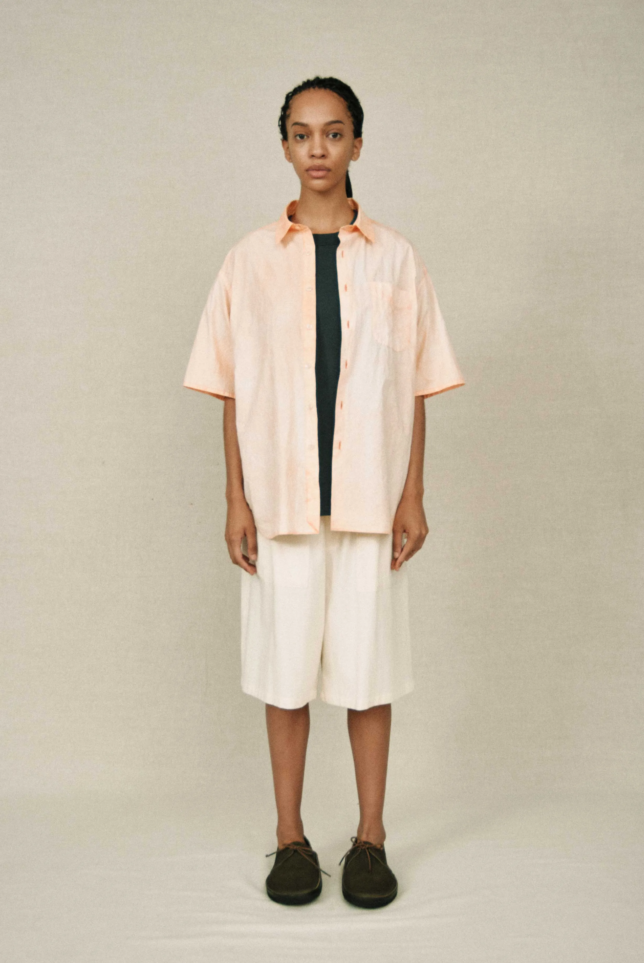 REGULAR COLLAR S/S SHIRT (NATURAL GARMENT DYE) sold by Yoko Sakamoto product image thumbnail 2