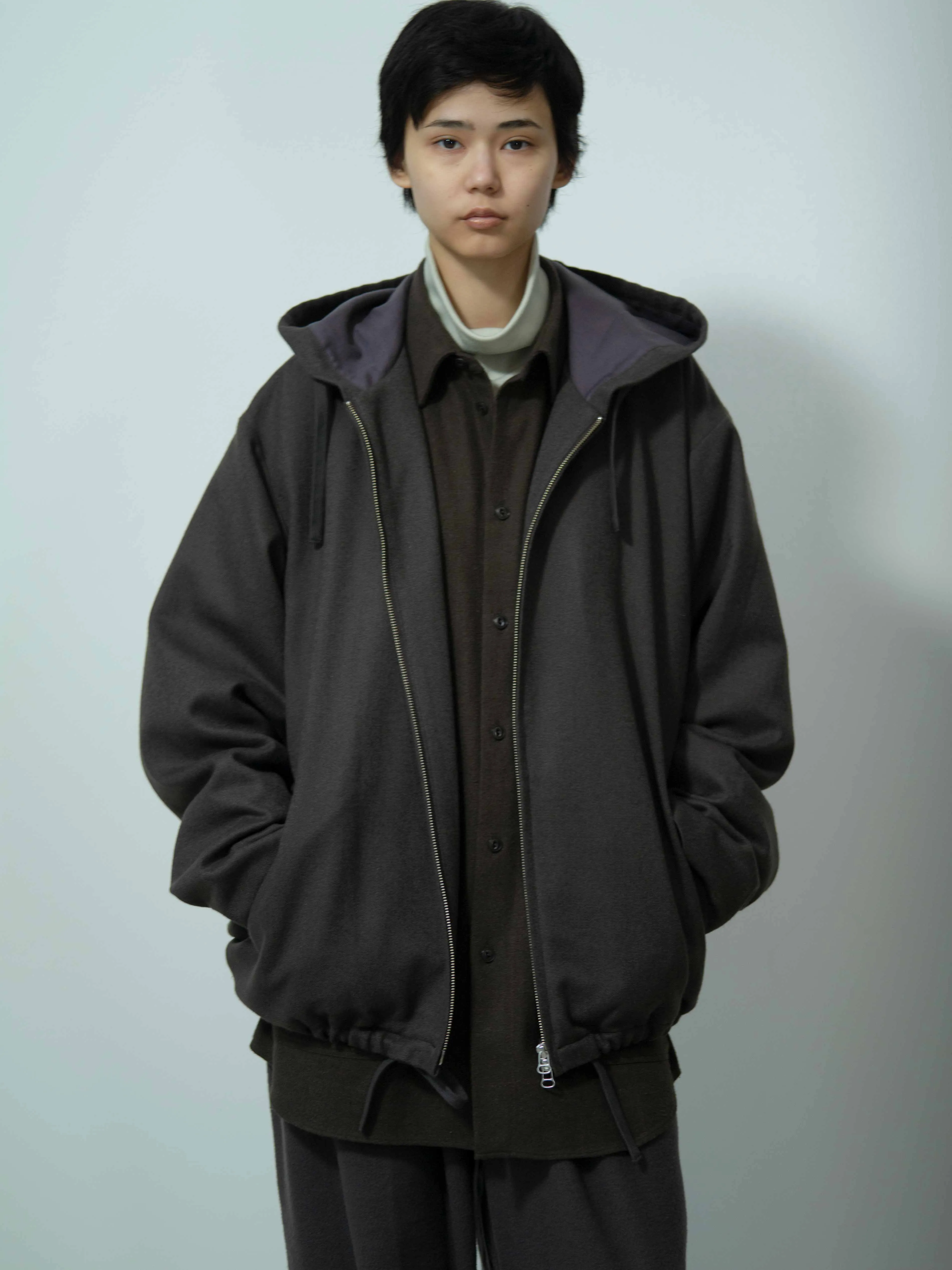 COTTON WOOL HEMP FLANNEL HOODIE JACKET sold by Yoko Sakamoto product image thumbnail 2