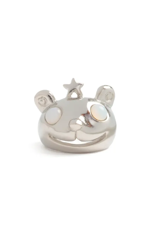 SILVER MOONSTONE PRINCESS BEAR RING sold by Collina Strada