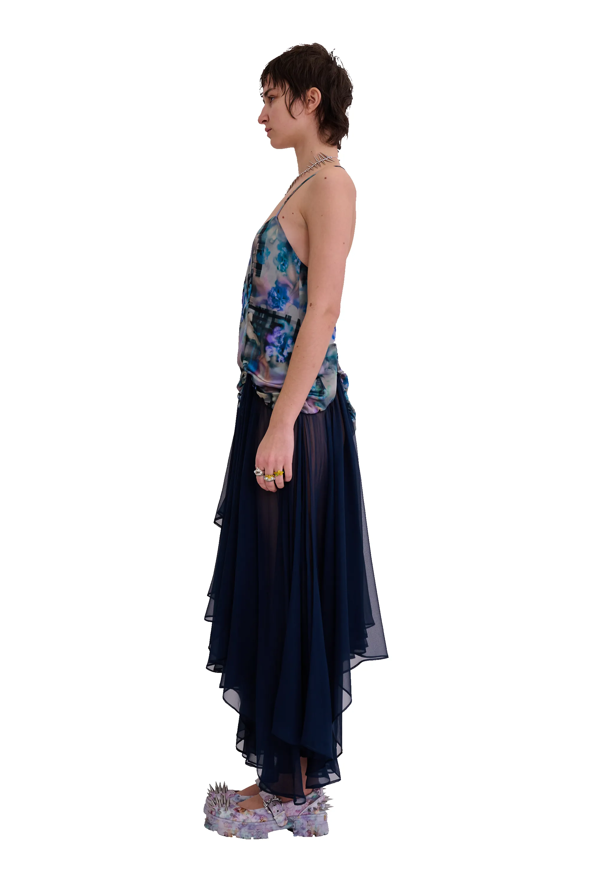 NAVY GARDEN BLUR MAGNOLIA DRESS sold by Collina Strada product image thumbnail 4