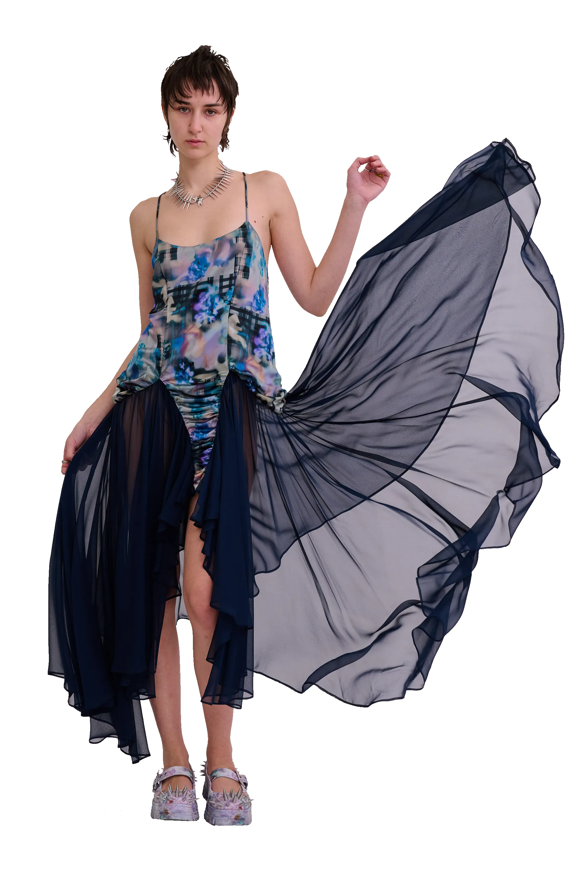 NAVY GARDEN BLUR MAGNOLIA DRESS sold by Collina Strada product image thumbnail 2