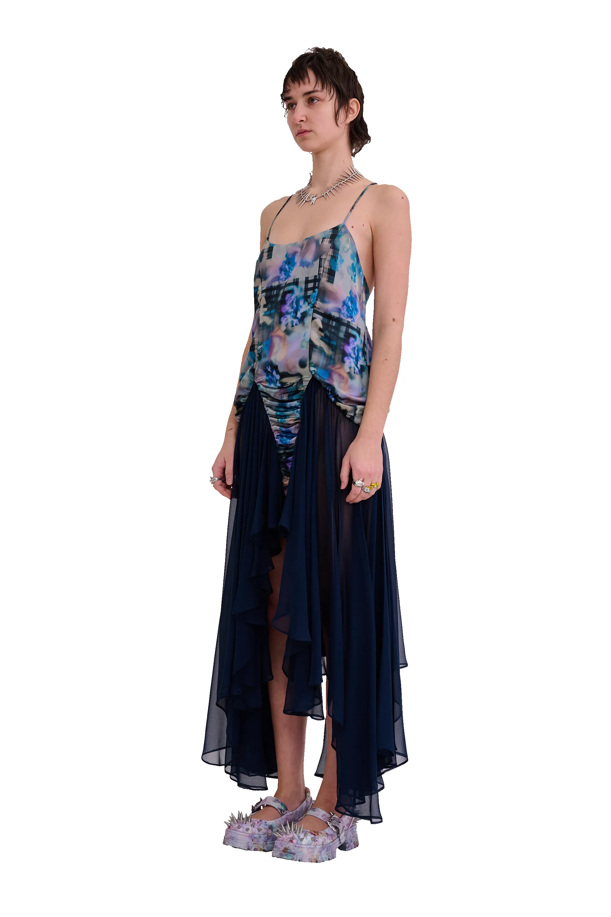 NAVY GARDEN BLUR MAGNOLIA DRESS sold by Collina Strada product image thumbnail 3