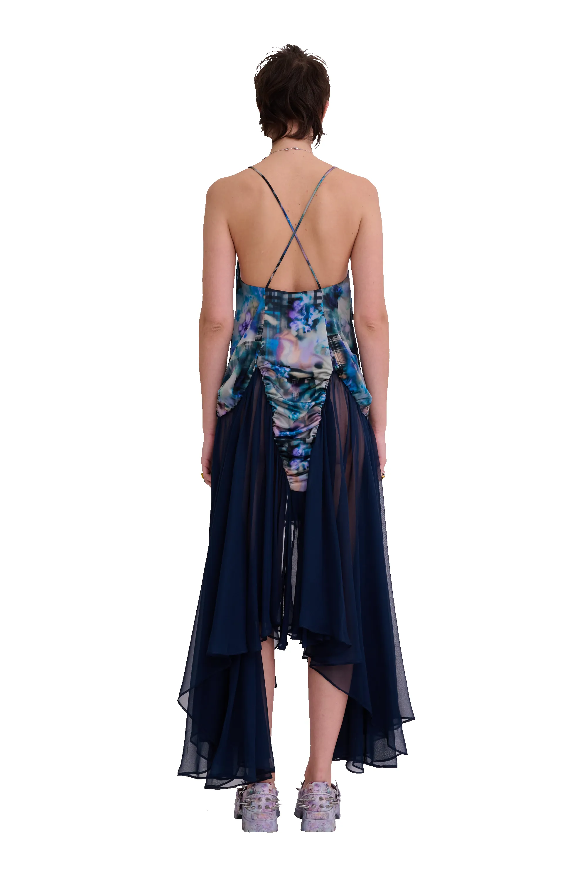 NAVY GARDEN BLUR MAGNOLIA DRESS sold by Collina Strada product image thumbnail 5