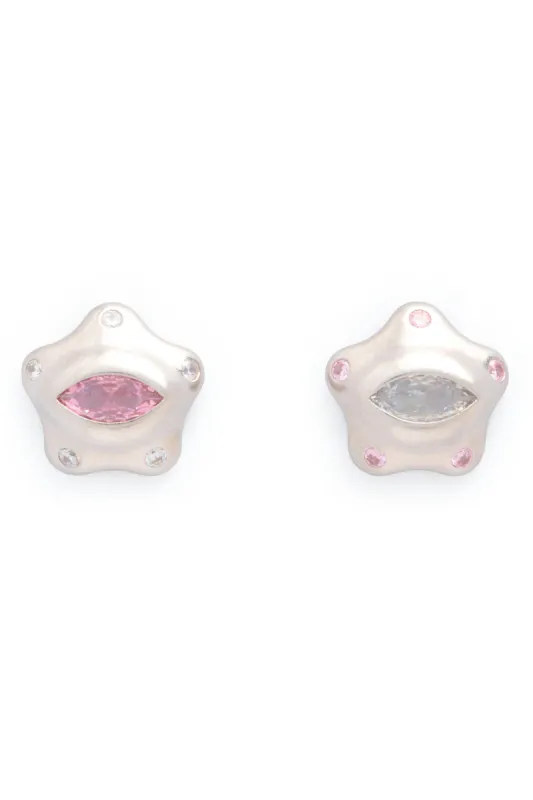 SOFT PINK CLEAR STARLET EARRINGS sold by Collina Strada