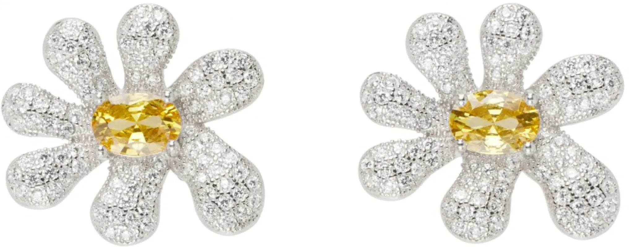 CRYSTAL PAVE SQUASHED BLOSSOM EARRING sold by Collina Strada