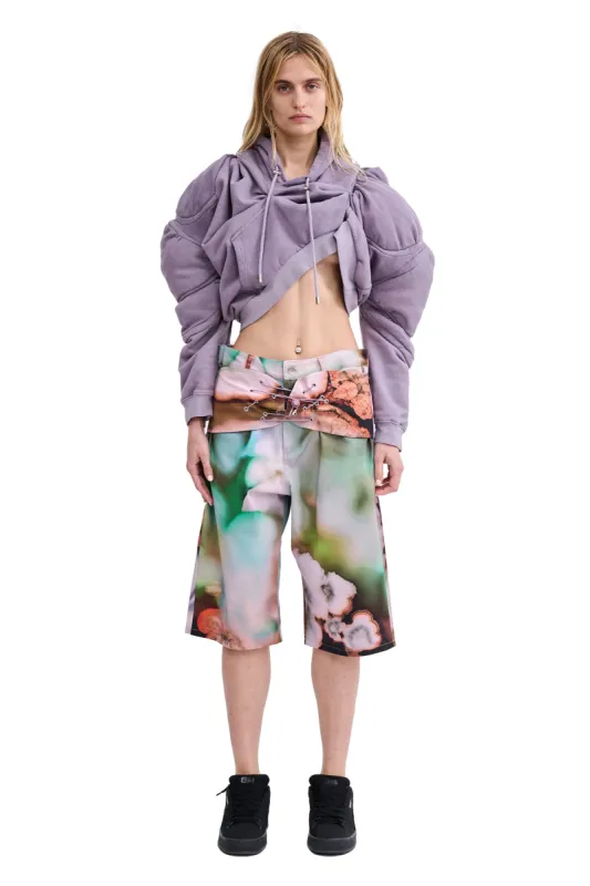 MAUVE MUSCLE CROPPED HOODIE sold by Collina Strada