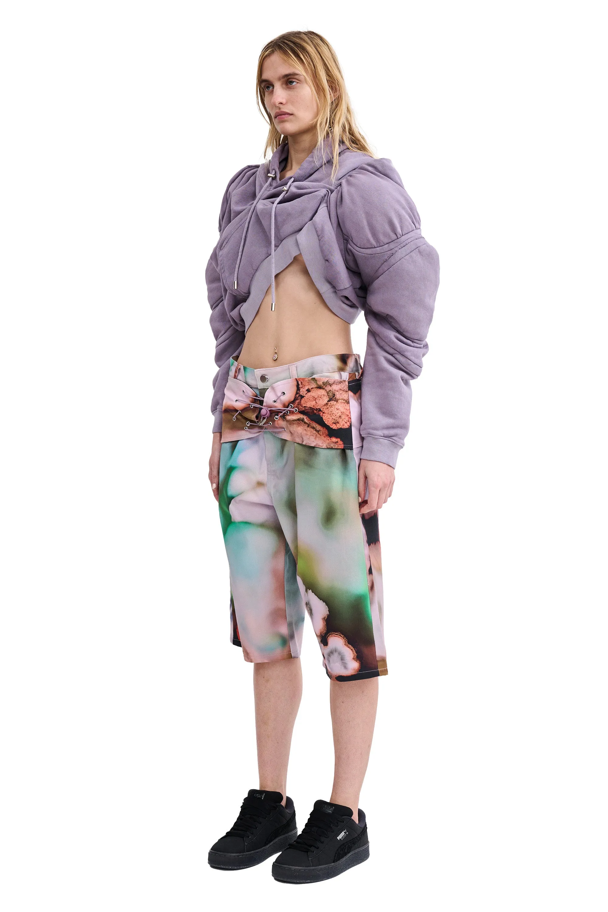 MAUVE MUSCLE CROPPED HOODIE sold by Collina Strada product image thumbnail 3