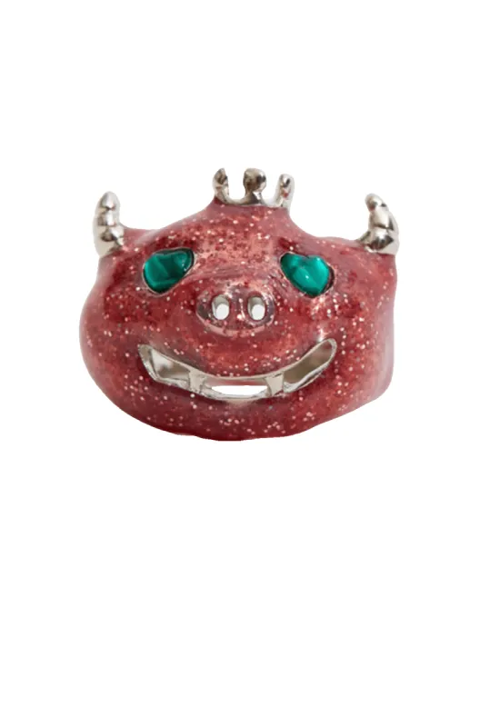 PINK GLITTER MUNSTER RING sold by Collina Strada