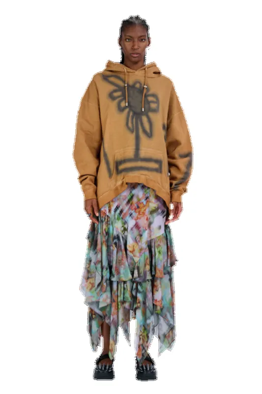 BREAD BROWN ROUND HEM HOODIE sold by Collina Strada