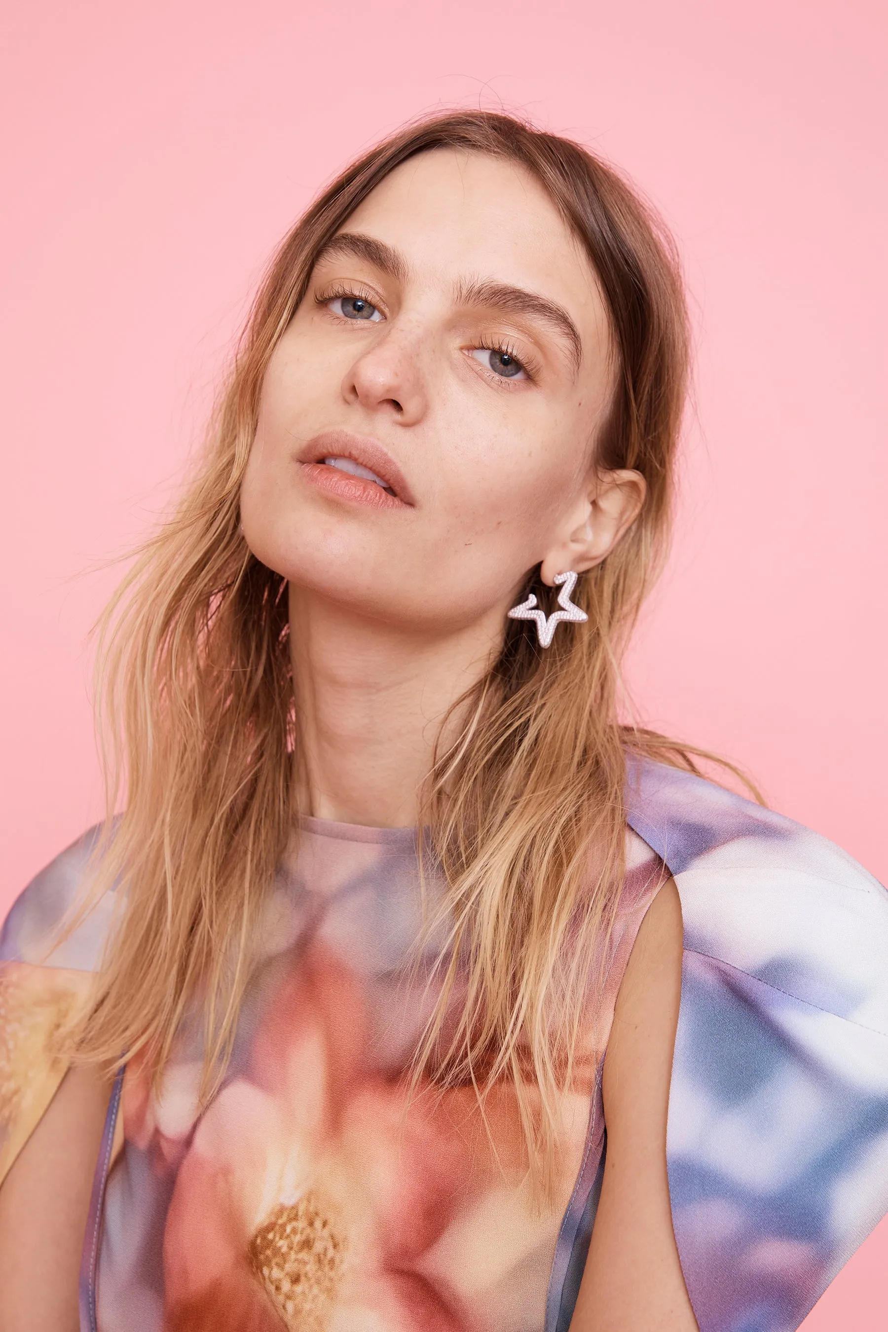 CRYSTAL CLEAR SUPER STAR HOOPS sold by Collina Strada product image thumbnail 3