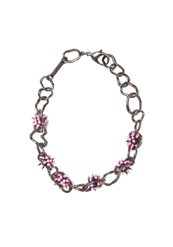 PINK BLACK SPIKEEZ CRUSHED CHAIN NECKLACE sold by Collina Strada