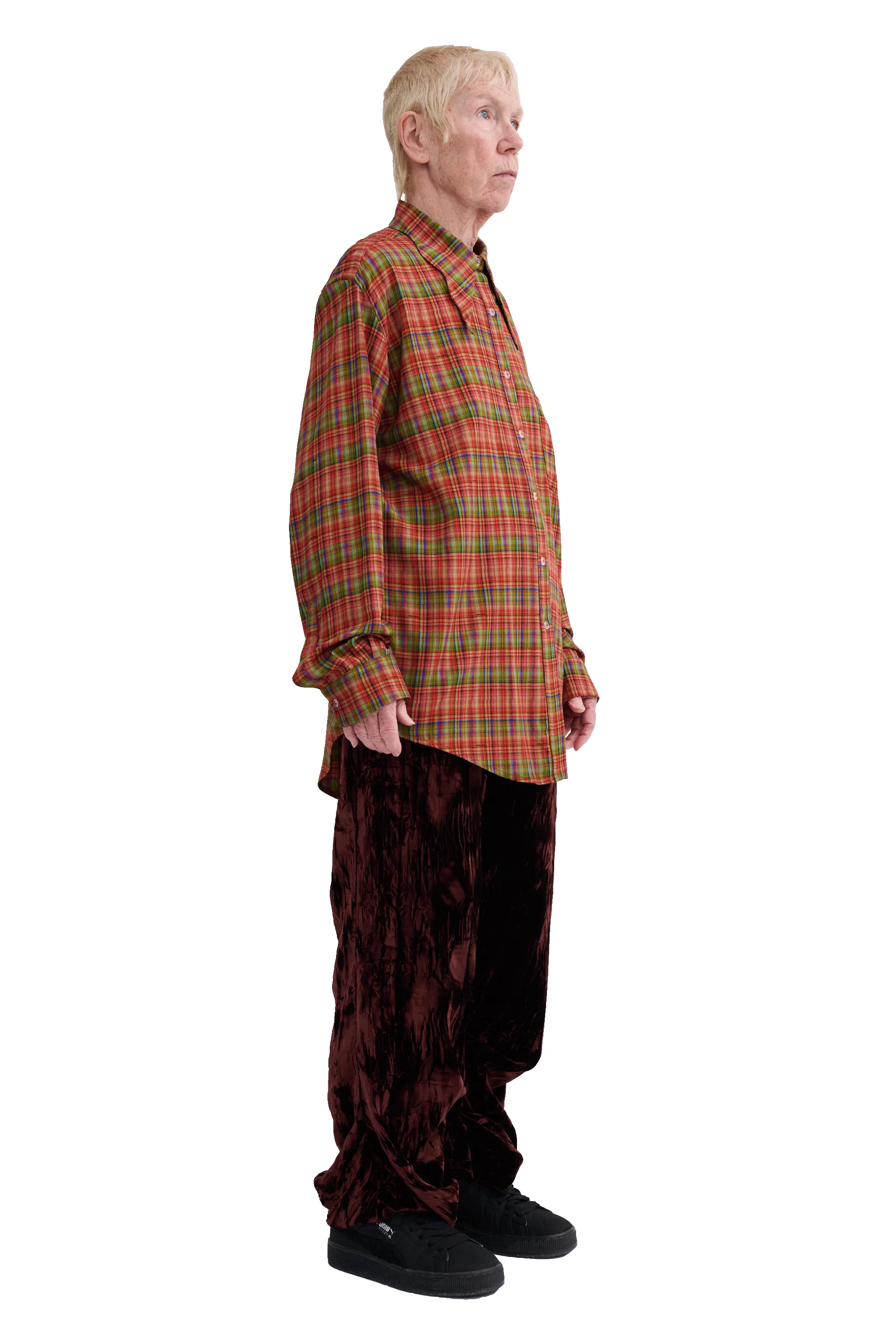 RED PLAID BAT BUTTON UP sold by Collina Strada product image thumbnail 2