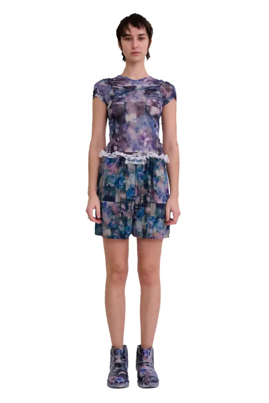 NAVY GARDEN BLUR ARC S/S TOP made by Collina Strada