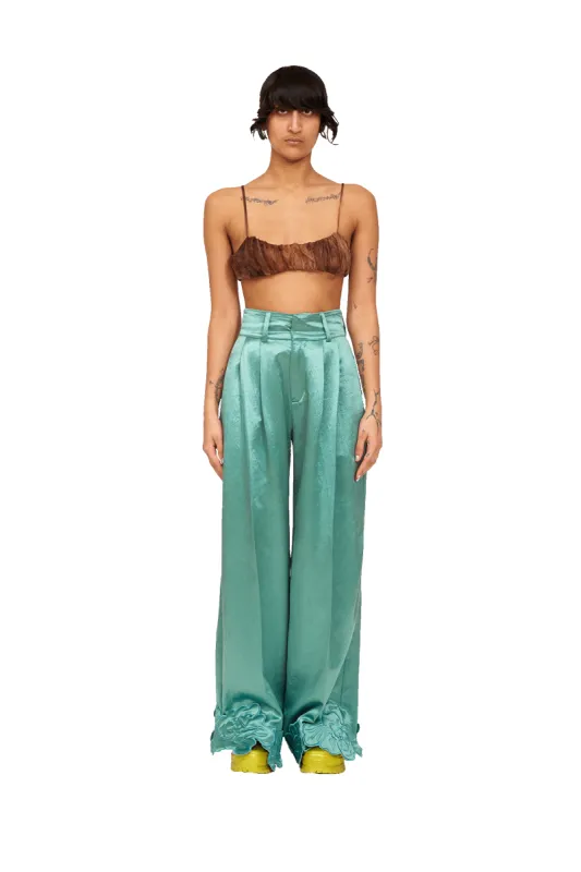 SAGE GREEN RIBBIT PANT made by Collina Strada