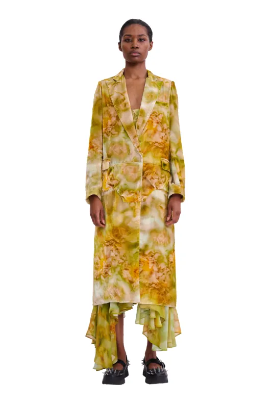 SAGE MOLTEN FLORAL SHORT WOLVERINE COAT made by Collina Strada