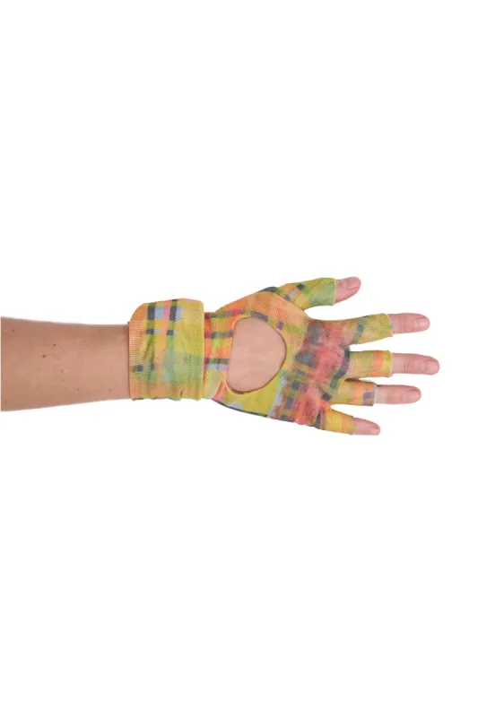 LIME PLAID MESH WEIGHT LIFTING GLOVE made by Collina Strada
