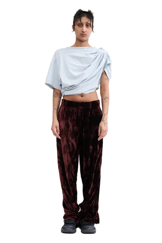 BROWN VELVET DANTE TROUSER made by Collina Strada