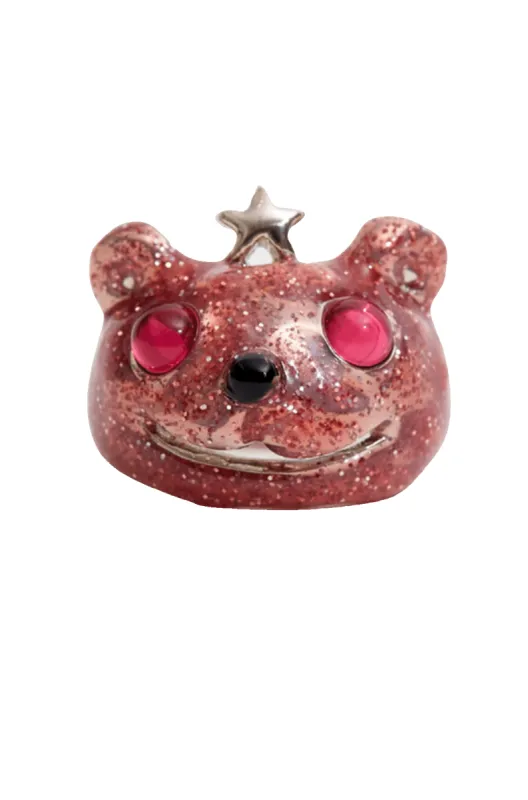 PINK GLITTER PRINCESS BEAR RING sold by Collina Strada