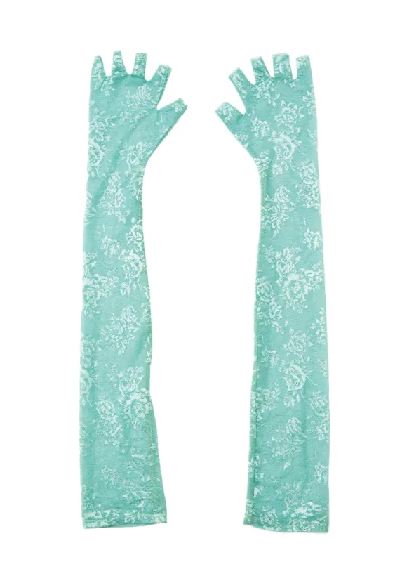 FINGERLESS GLOVES MINT Chrysanthemum made by Collina Strada