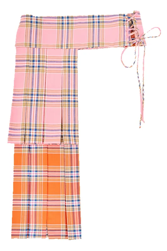 PINK-ORANGE PLAID KELLY BELT made by Collina Strada