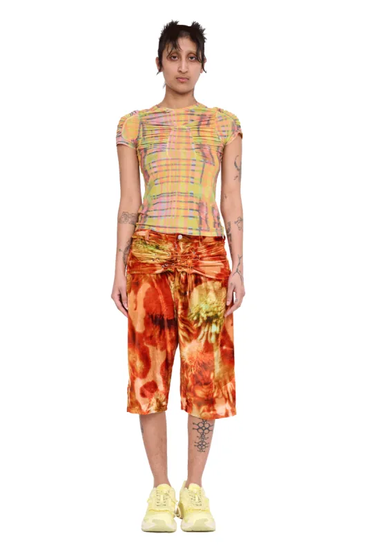 LIME PLAID ARC S/S TOP sold by Collina Strada